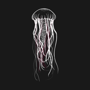 Jellyfish with red threads - Jellyfish motif T-Shirt