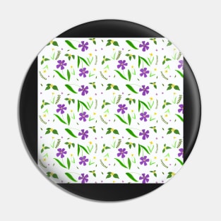 Gouache Purple and Yellow Flower Pattern with a white background Pin