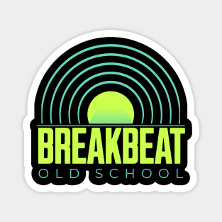 BREAKBEAT  - Old School Records (lime/blue) Magnet