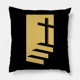 Stairs leading to the cross of Christ. Pillow