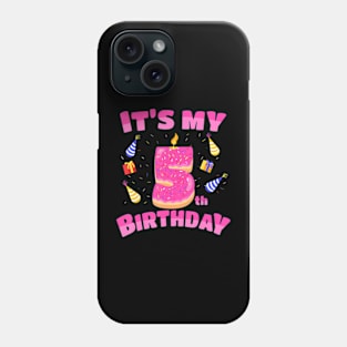 Sweet Donut Its My 5Th Birthday 5 Yrs Old Phone Case