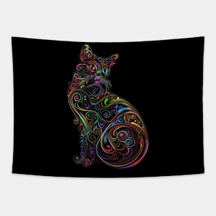 cat and pattern Tapestry