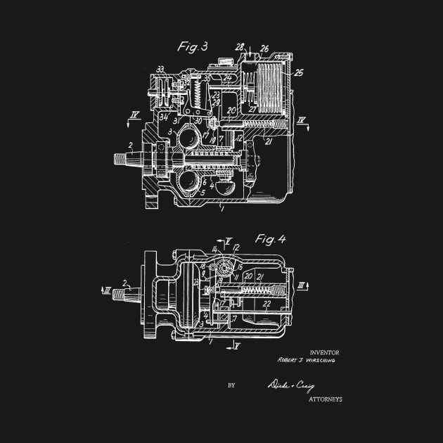 Control Mechanism for Adjusting the Fuel Engine Vintage Patent Hand Drawing by TheYoungDesigns