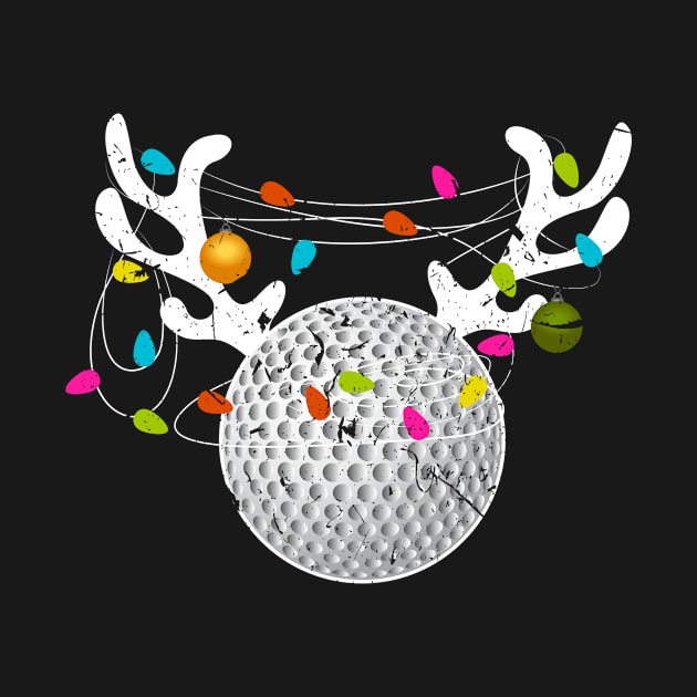 Christmas Lights Golf Ball Funny Xmas by Humbas Fun Shirts