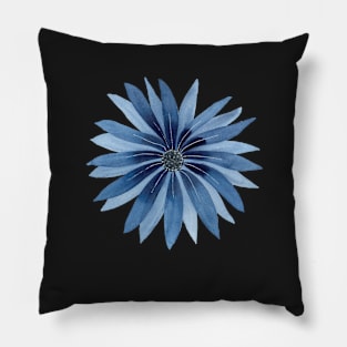 Indigo Flower Watercolor Illustration with a white background Pillow