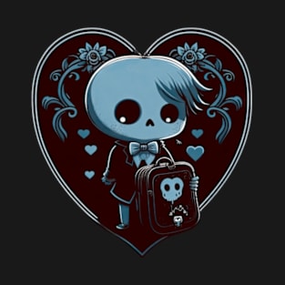 Ghost boy student Valentines day gothic style T-Shirt