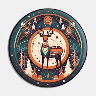 Deer in Ornament, Love Deers Pin