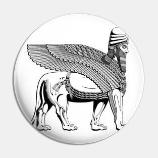 Lamassu Winged Lion Black Pin