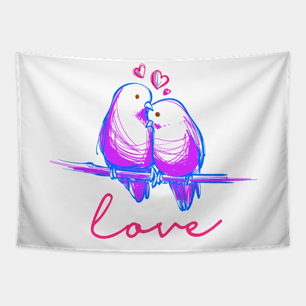 LOver Birds Tapestry by AlondraHanley