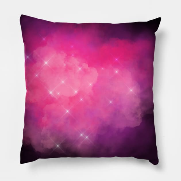 Dream Galaxy Pink Pillow by Whimsical Splendours