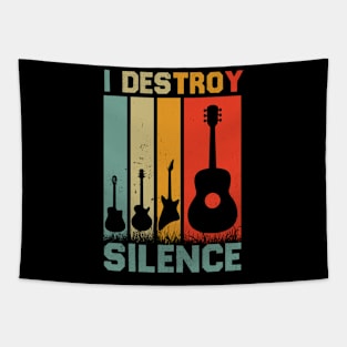 I Destroy Silence Funny Sarcastic Musician Quotes Retro Vintage Tapestry
