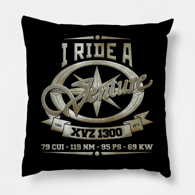 I Ride A Venture XVZ 1300 V1 Pillow by Wile Beck