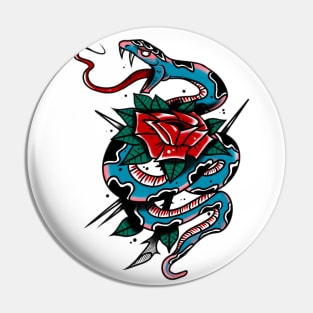 Snake & Rose Pin