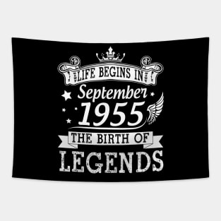 Life Begins In September 1955 The Birth Of Legends Happy Birthday 65 Years Old To Me You Tapestry