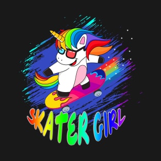 Funny Skateboarding Skater Girl Unicorn T-Shirt