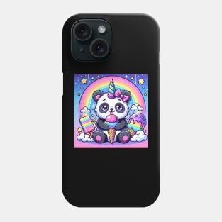 Unicorn Panda Eating Ice Cream Phone Case