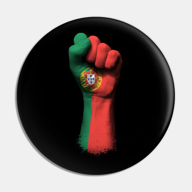 Flag of Portugal on a Raised Clenched Fist Pin by jeffbartels