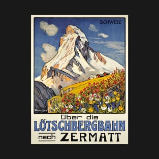 Vintage Zermatt Travel Poster T-Shirt