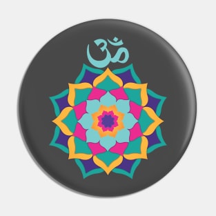 Colorful Om Mandala Pin