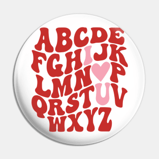 Retro Valentine Alphabet I Love You Pin