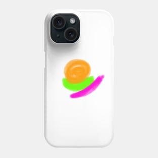 Green orange pink watercolor texture art Phone Case