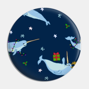 Christmas narwhal Pin