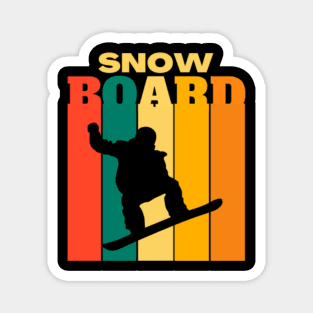 Retro Snowboard Magnet
