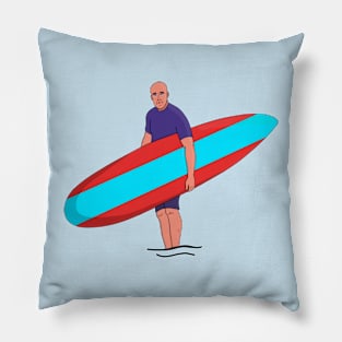 Surfer with his board Pillow