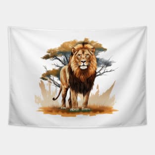 Wild African Lion Tapestry