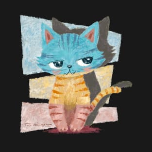 Colorful Stripy Cat T-Shirt