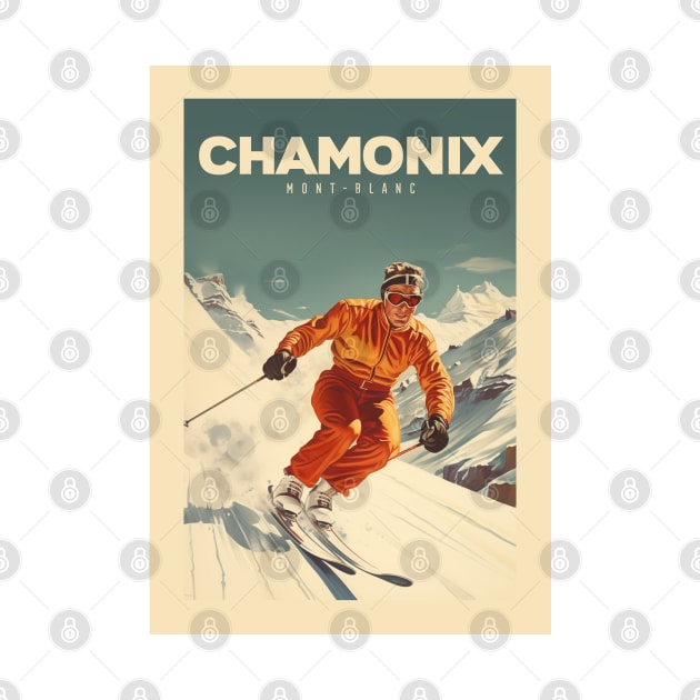 Affiche Chamonix - France - Mont-blanc illustration by Labonneepoque