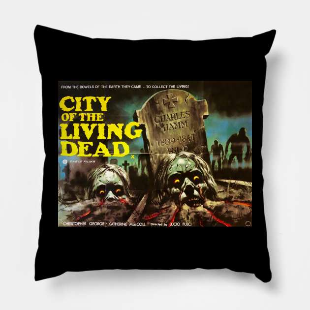 City of the Living Dead Movie Poster Pillow by petersarkozi82@gmail.com
