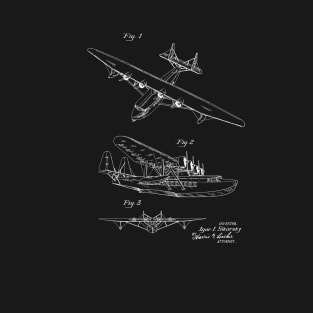 Airplane Vintage Patent Drawing T-Shirt