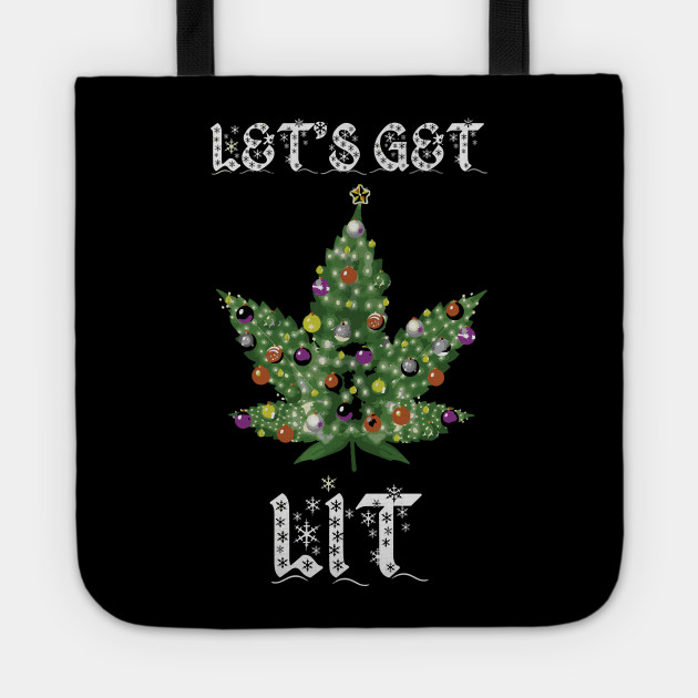 Christmas Tree Weed Leaf Pot Marijuana Weed Tote Teepublic