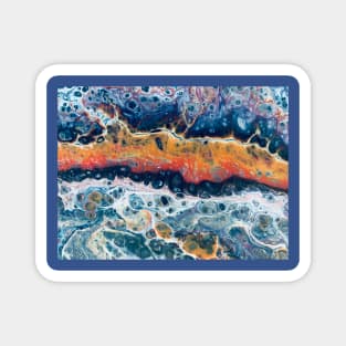 Lava eruption abstract pouring Art Magnet