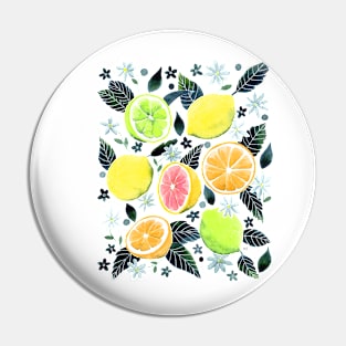 Assorted Watercolor Citrus Pattern - Green Pin