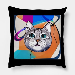 Abstract Artsy Cat Pillow