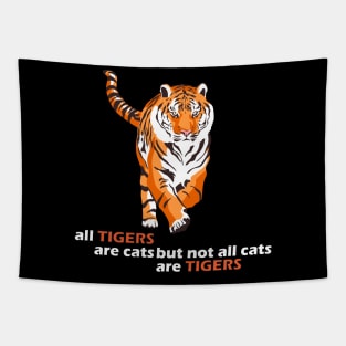 Not all cats are tigers (dark colors) Tapestry