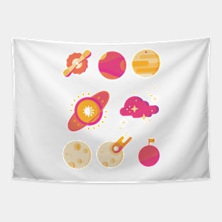 Planet icon sticker pack Tapestry