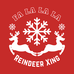 Reindeer Xing - Christmas Reindeer and Snowflakes T-Shirt