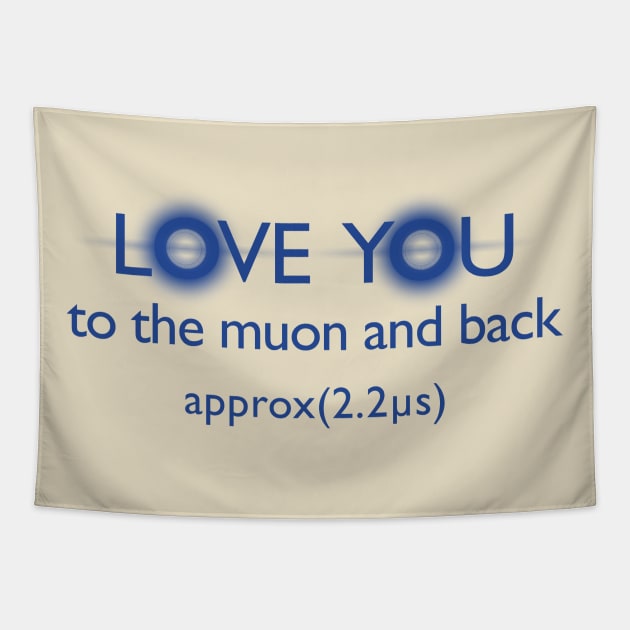 Love you to the muon and back 2.0 Tapestry by Blacklinesw9