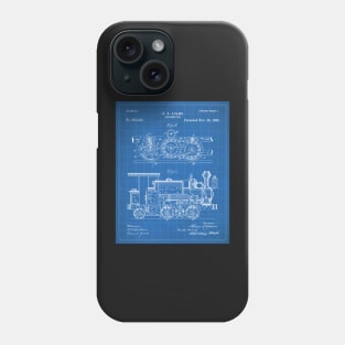 Steam Train Patent - Steam Locomotive Art - Blueprint Phone Case