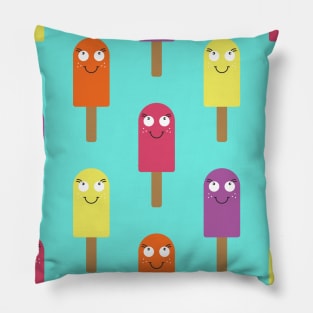 Happy Smiling Summertime Ice Cream Lollies Pattern Pillow