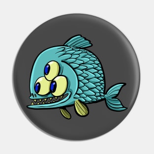 three-eyed fish with a mouth full of teeth Pin