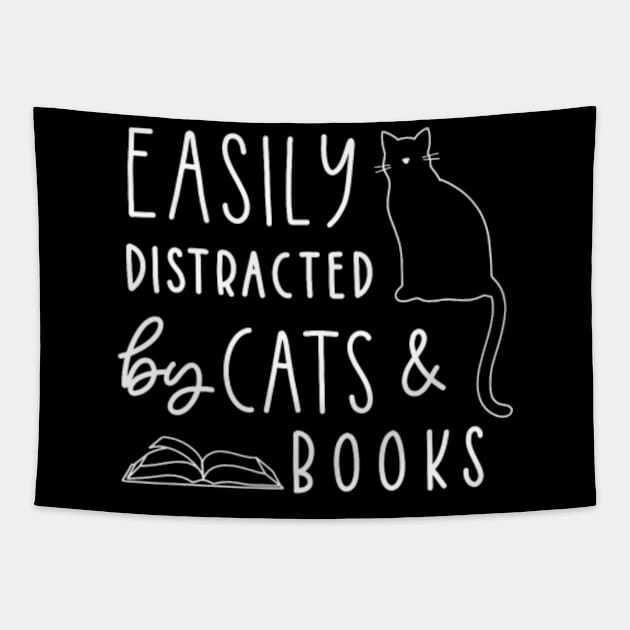 Cat Lover Cats And Books Book Lover Reading Lover Tapestry by Jayden Forster