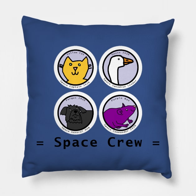 Space Crew 2420 with Space Commander Purple Rat Pillow by ellenhenryart