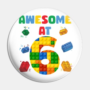 6 Year Old Building Blocks B-day Gift For Boys Kids Pin