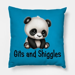 Gits and Shiggles - Funny Saying with Cute Baby Panda Bear Pillow