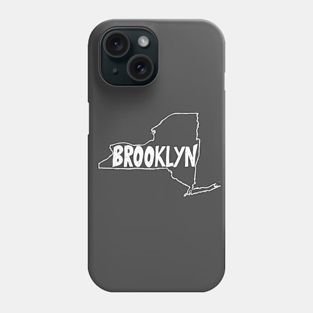 Brooklyn, New York (White Graphic) Phone Case by thefunkysoul