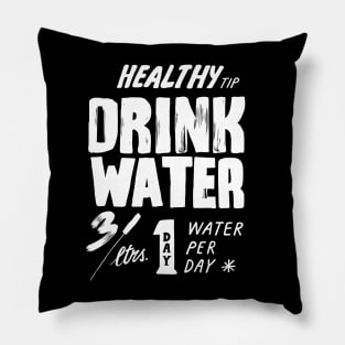 healthy tips drink water(dark shirt) Pillow